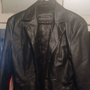 Black Leather Trench Coat